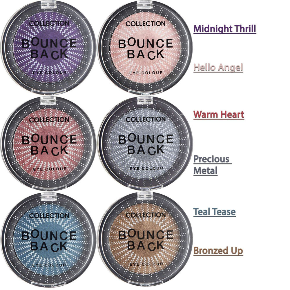 COLLECTION Bounce Back Eye Colour Soft Metallic 6 Shades Easy Application