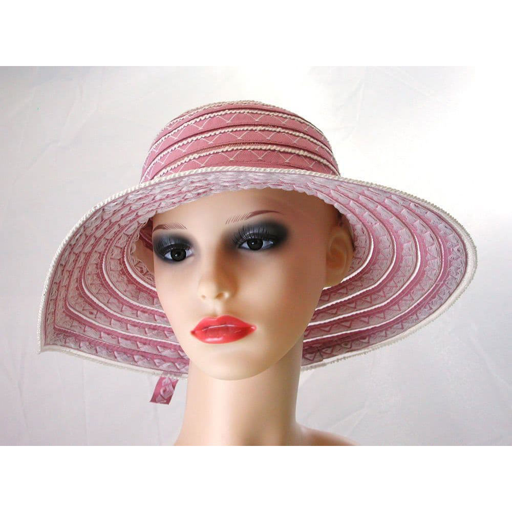 Pia Rossini Desoto Cotton Sun Hat Ladies Classic Summer Blush/White New