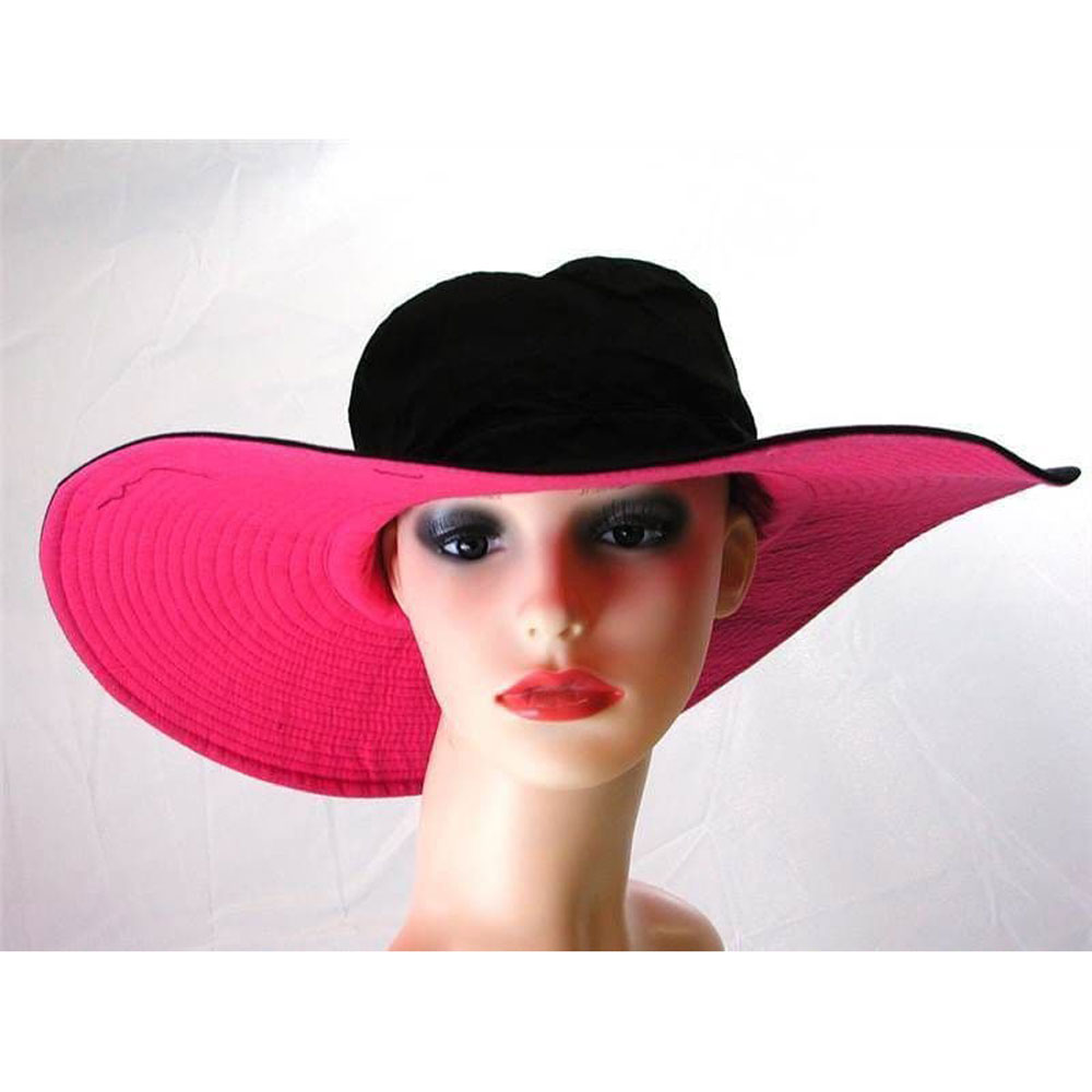 Pia Rossini Lamanga Reversible Cotton Sun Hat Ladies Summer Classic Black/Hot