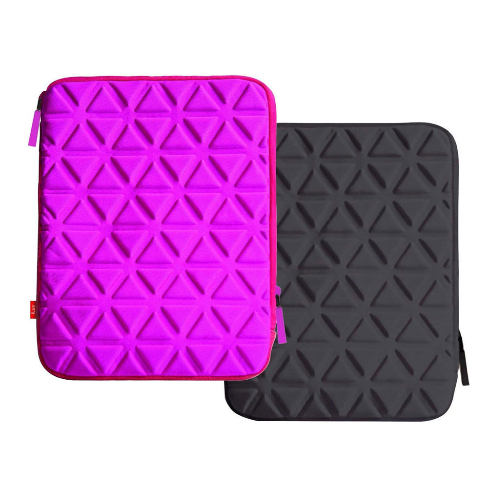 iLuv Belgique Waffle Foam Padded Sleeve for iPad/Kindle Fire HD Black Pink