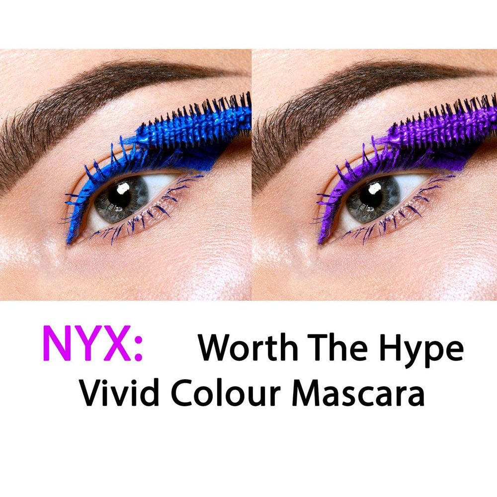 NYX Makeup Worth the Hype Volumizing & Lengthening Mascara Blue Purple