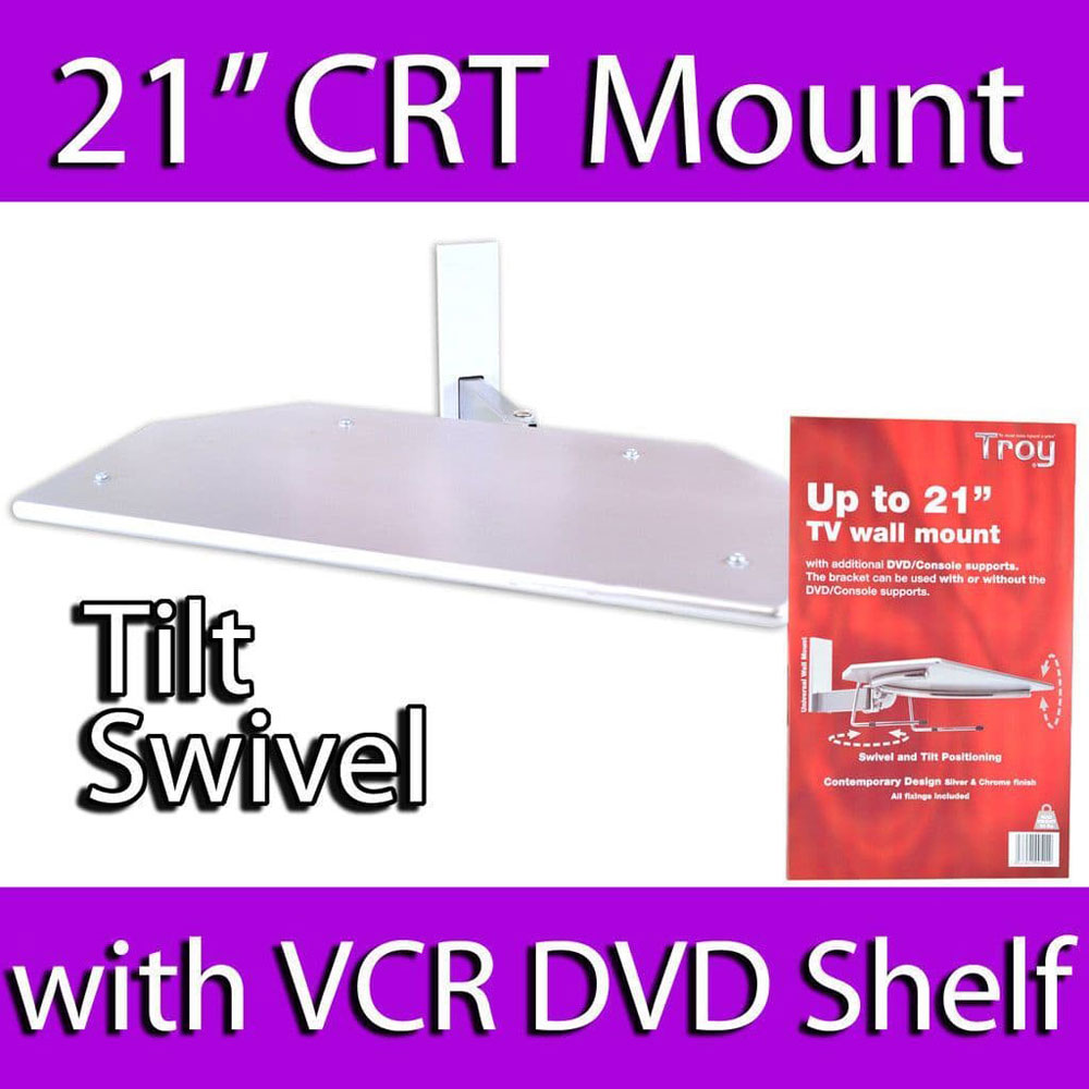 TROY 21" CRT OLD STYLE TV WALL MOUNT BRACKET DVD SKY VCR SHELF UNDER 30KG MAX